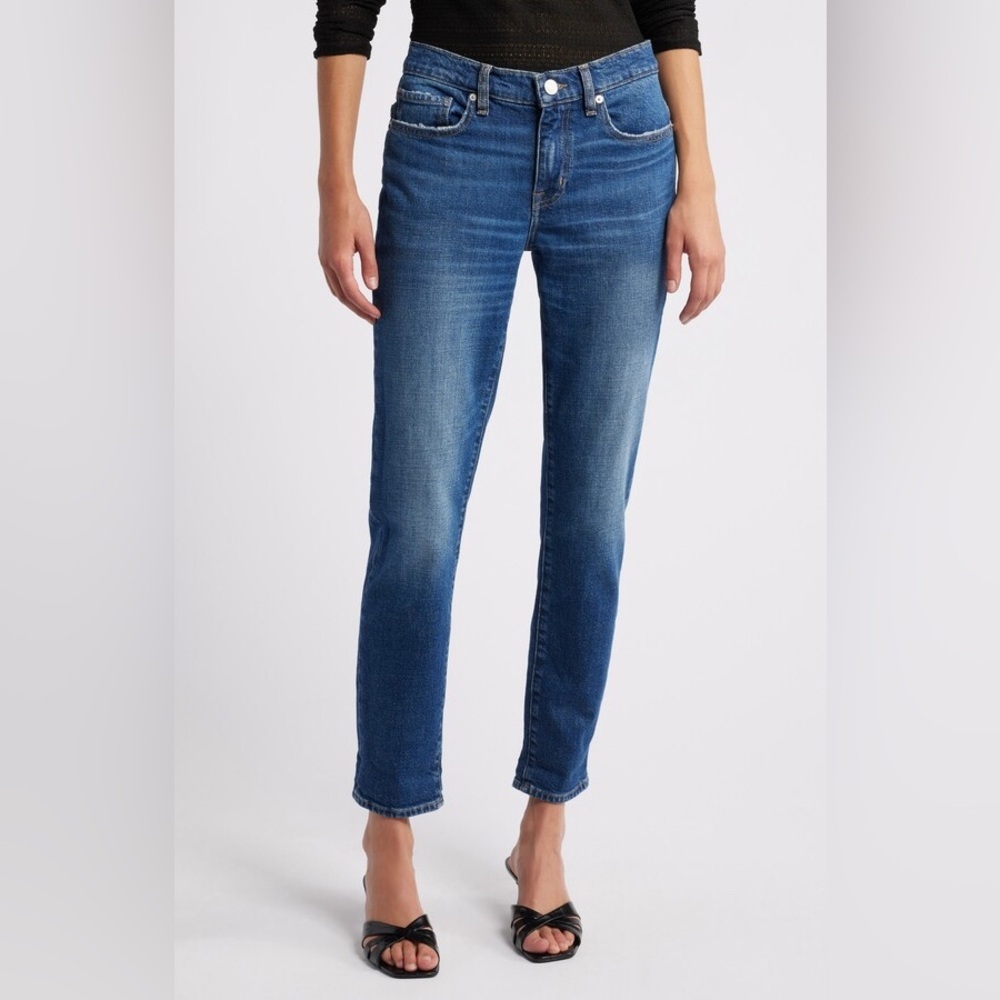 Frame “Le Garçon” Mid Rise Straight Leg Ankle Length Jeans Size 34 Large